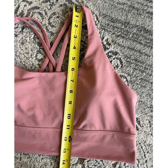 Lululemon Energy Sport Bra *Long Line Peach Pink Size 12 Pads Included - Picture 9 of 9